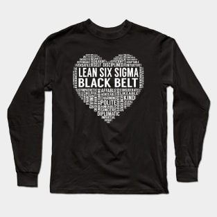 Lean Six Sigma Black Belt Heart Long Sleeve T-Shirt